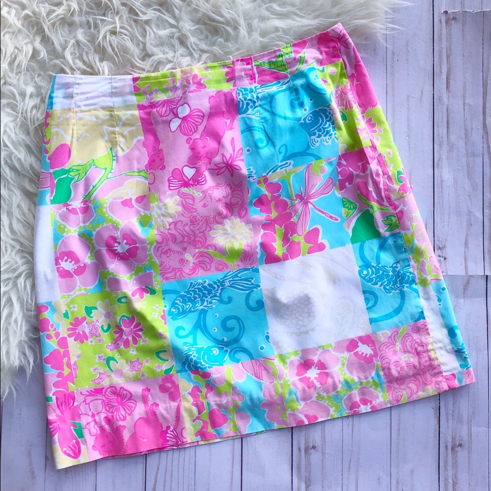 Lilly Pulitzer Multi Fun Patchwork Print Skirt - image 1